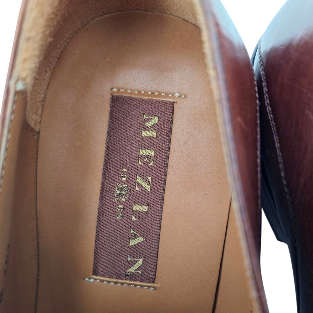 Mezlan Spain Men size 9 Burnished Brown Calf Leather Dress Shoes Slip-on Loafers - Picture 7 of 13